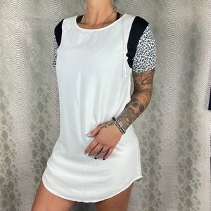 LF white grey cheetah a line dress 4 FOR 60